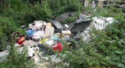 Before: Fly-tipping site in New Drove Wisbech before the Fenland District Council Street Scene clean-up