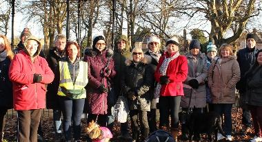 Walk leader Dee (in fluorescent vest) about to set off on a recent Wisbech Wellbeing Walk with her group