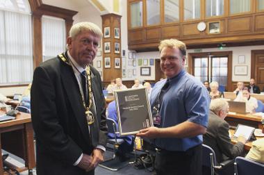 Council Chairman, Councillor Nick Meekins, presented the CSE award to Councillor Steve Tierney, portfolio holder for Transformation and Communications, at a full council meeting on Monday, July 17.