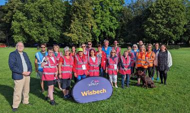 The parkrun volunteers, including Cllr Alex Miscandlon (left) and Cllr Susan Wallwork (right).