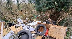 South Brink Wisbech fly-tipping hot spot March 2025 before clearance