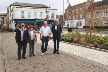 New look area of March. From left, March mayor and Fenland district councillor Andrew Woollard, with district councillors Jan French, Steve Count, Chris Seaton.